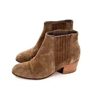 Vince Suede Chelsea Ankle Booties 6 Tan Western Boho Boots Academia Capsule